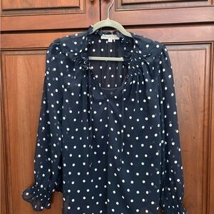 LOFT Navy Polka Dot Women's Top